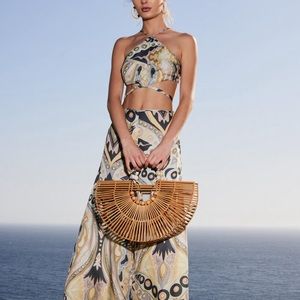 Cult Gaia Satin Paisley Set, XS (sold together OR separately, see details)